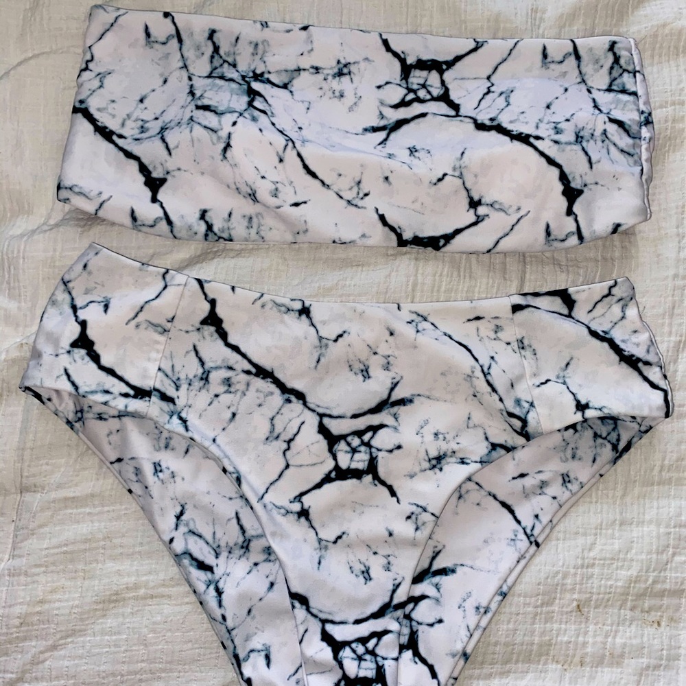 Zaful Marble High-waist bikini